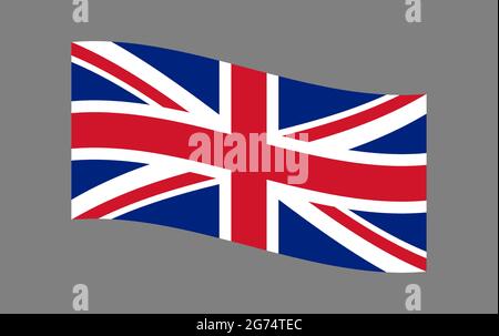 Winkende Nationalflagge des Vereinigten Königreichs (UK) aka Union Jack Stockfoto