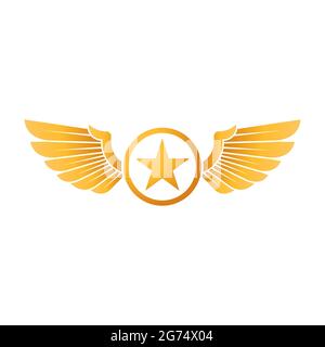 Abstrakte Stern Logo Symbol Design Vektor Vorlage. Star Logo mit Wings Designkonzept. Star Logo mit Wing Icon Vektor Design-Vorlage für Business, BH Stock Vektor