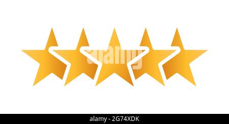 Vektorgrafik für Bewertungssymbole für Kunden. Vorlage für Vektorgrafik für Symbole mit 5 Sternen. Bewertung mit flachem Design mit fünf-Sterne-Vektorsymbole für w Stock Vektor