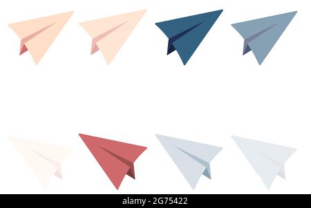 Papierflugzeug Symbol. Bunte Papierflugzeug. Stock Vektor
