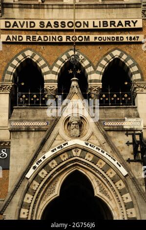 Mumbai Maharashtra Indien David Sassoon Bibliothek und Lesesaal Heritage Struktur 174 Jahre altes Gebäude Zentrum der Stadt Mahatma Gandhi Road Fort Stockfoto