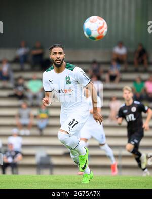 Borussia Monchengladbach, Deutschland. Juli 2021. Keanan BENNETTS (MG) Action, Fußball-Testspiel, Borussia Monchengladbach (MG) - Viktoria Köln (ZK) 2: 2, am 07/10/2021 in Borussia Monchengladbach/Deutschland. â Credit: dpa/Alamy Live News Stockfoto