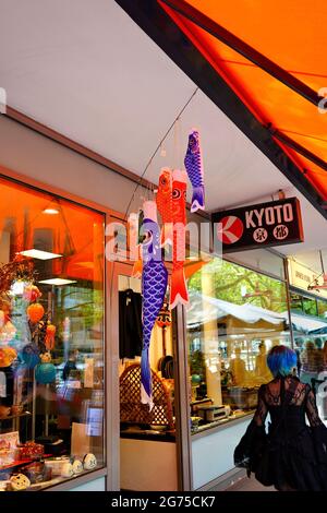 Das beliebte japanische Viertel in der Immermannstraße in Düsseldorf. Stockfoto