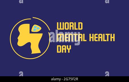 Vektorvorlage zum Welttag der psychischen Gesundheit Stock Vektor