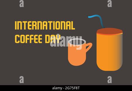 Vektorvorlage „Internationaler Kaffeetag“ Stock Vektor