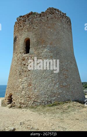 Torre de Cala Pi, Mallorca, Balearen Stockfoto