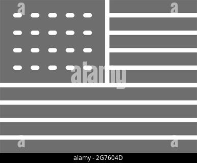 Graues Symbol der Flagge der Vereinigten Staaten von Amerika. Stock Vektor