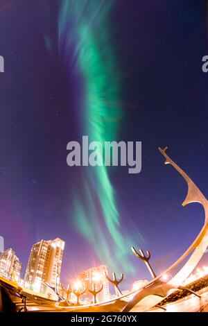 Nordlichter in Reykjavik Stockfoto
