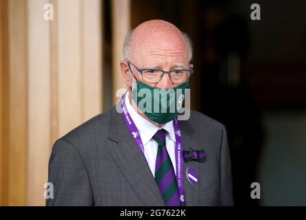 AELTC-Vorsitzender Ian Hewitt am dreizehnten Tag von Wimbledon im All England Lawn Tennis and Croquet Club, Wimbledon. Bilddatum: Sonntag, 11. Juli 2021. Stockfoto