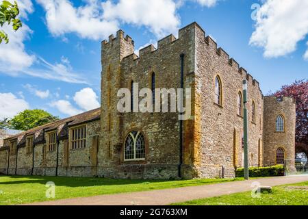 Taunton Castle in Somerset, England, das das Museum of Somerset beherbergt. Stockfoto