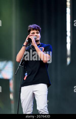 Valencia, Spanien. Juli 2021. Pepe Bernabe tritt während des Big Sound Festivals auf der Bühne auf. Erste Ausgabe des Urban Music Festivals Big Sound Festival in Estadi Ciutat de Valencia in Valencia. Kredit: SOPA Images Limited/Alamy Live Nachrichten Stockfoto