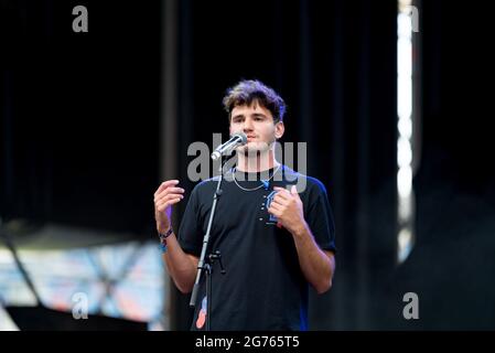 Valencia, Spanien. Juli 2021. Pepe Bernabe tritt während des Big Sound Festivals auf der Bühne auf. Erste Ausgabe des Urban Music Festivals Big Sound Festival in Estadi Ciutat de Valencia in Valencia. (Foto: Xisco Navarro/SOPA Images/Sipa USA) Quelle: SIPA USA/Alamy Live News Stockfoto