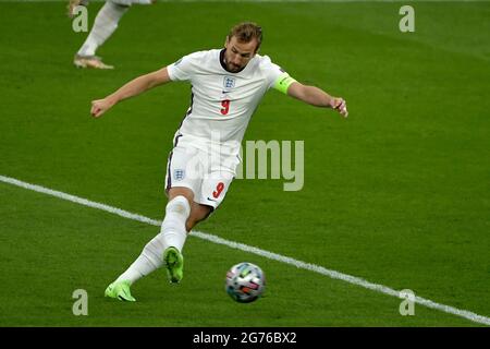 London, Großbritannien. Juli 2021. Harry Kane von England während des UEFA Euro 2020-Finalspiels zwischen Italien und England im Wembley-Stadion in London (England), 11. Juli 2021. Foto Andrea Staccioli/Insidefoto Kredit: Insidefoto srl/Alamy Live News Stockfoto