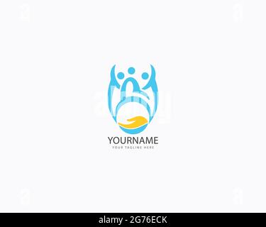 Creative People Care Konzept und Charity Logo Design Template Stock Vektor