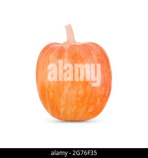 Orange Kürbis isoliert auf weißem Hintergrund mit Schatten. Stockfoto