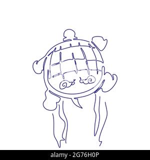 Eine schnelle Fahrt Schnecken auf Schildkröte Stock Vektor