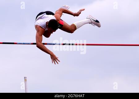 Sauteville Les Rouen, Normandie, Frankreich. Juli 2021. KC LIGHTFOOT (USA) in Aktion während des Stabhochsprungs-Wettbewerbs des Athle Pro Tour Meetings in Sotteville les Rouen im City Stadium - Sotteville les Rouen Frankreich Credit: Pierre Stevenin/ZUMA Wire/Alamy Live News Stockfoto