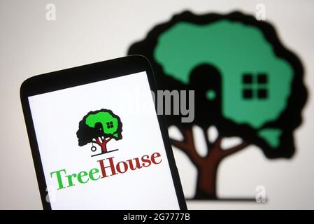 Ukraine. Juli 2021. In dieser Abbildung ist ein Treehouse Foods Logo auf einem Smartphone-Bildschirm zu sehen. (Foto von Pavlo Gonchar/SOPA Images/Sipa USA) Quelle: SIPA USA/Alamy Live News Stockfoto