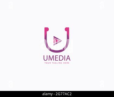 Anfangsbuchstaben Alphabet U media Logo Design voller Vektor und einfach zu bearbeiten und anzupassen, kompatibel mit fast Illustrator-Version Stock Vektor