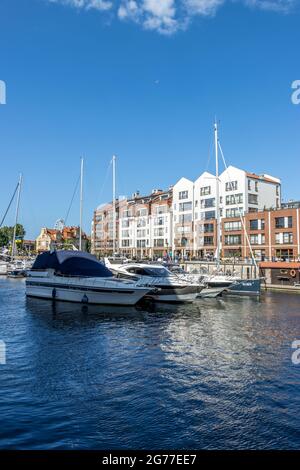 DANZIG, POLEN – 13. Juni 2021: Danzig, Polen – 13 2021. Juni „der neue Look der Marina Danzig“ Stockfoto