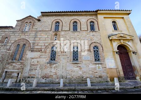 Kirche des heiligen Nikolaus Rangavas in der Altstadt von Athen. Stockfoto