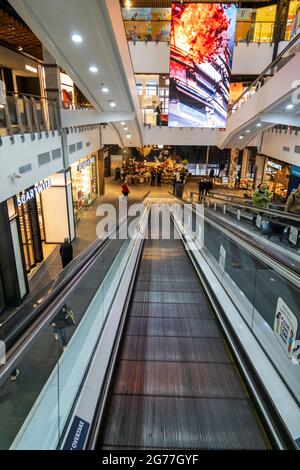 Neigungen im Westfield Broadway Shopping Centre während der Sperre in Sydney Stockfoto