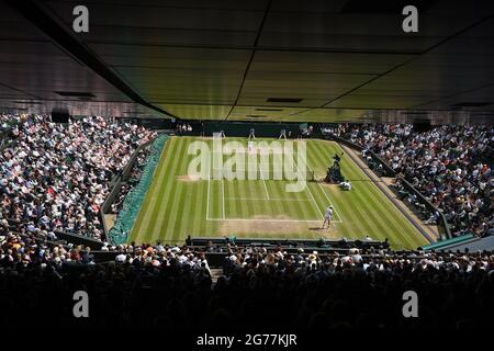 London, Großbritannien. Juli 2021. Atmosphäre während des Herrenfinales bei den Wimbledon Championships 2021 beim AELTC in London, Großbritannien, am 11. Juli 2021. Foto von ABACAPRESS.COM Quelle: Abaca Press/Alamy Live News Stockfoto