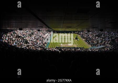 London, Großbritannien. Juli 2021. Atmosphäre während des Herrenfinales bei den Wimbledon Championships 2021 beim AELTC in London, Großbritannien, am 11. Juli 2021. Foto von ABACAPRESS.COM Quelle: Abaca Press/Alamy Live News Stockfoto