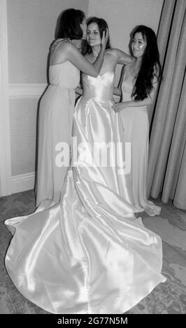 Diese Hochzeit fand in Half Moon Bay, CA, USA, mit Blick auf den Ozean statt. Stockfoto