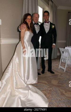 Diese Hochzeit fand in Half Moon Bay, CA, USA, mit Blick auf den Ozean statt. Stockfoto