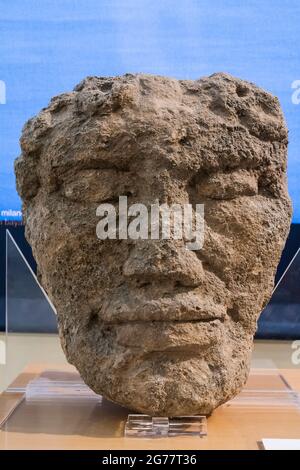 Steinkopf, Qom, Parthian, Nationalmuseum des Iran, Teheran, Iran, Persien, Westasien, Asien Stockfoto