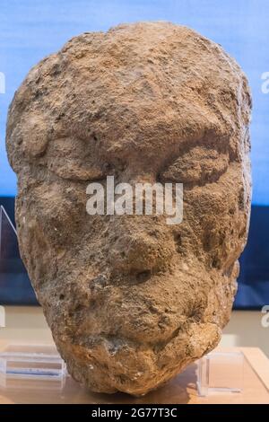 Steinkopf, Qom, Parthian, Nationalmuseum des Iran, Teheran, Iran, Persien, Westasien, Asien Stockfoto