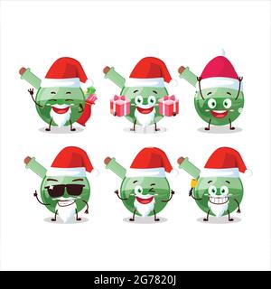 Weihnachtsmann Emoticons mit grünen Zaubertrank Cartoon-Figur. Vektorgrafik Stock Vektor