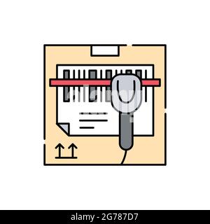 Barcode liest das Symbol für die farbige Linie. Piktogramm für Webseite, mobile App, Promo. UI UX GUI Design-Element. Bearbeitbare Kontur. Stock Vektor
