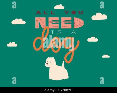 Hundepflegedienste. Illustration für einen Frisur- und Pflegesalon. Flacher Farbvektor für Tierhandlung. Stock Vektor