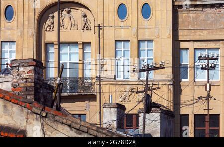 Luftaufnahme der Stadt von der Aussichtsplattform während des Tages. Lviv. Ukraine. Stockfoto