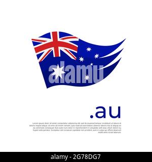 Flagge Australiens. Streifen Farben der australischen Flagge auf weißem Hintergrund. Vector Design National Poster mit au Domain, Platz für Text. Pinselstrich Stock Vektor