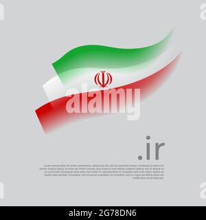 Aquarell mit iranischer Flagge. Streifenfarben der iranischen Flagge auf weißem Hintergrund. Vektor stilisiertes Design National Poster mit bei Domain, Platz für Text Stock Vektor