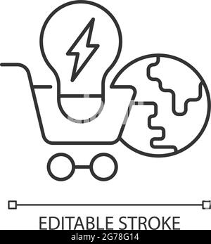 Lineares Symbol für globale Energiemärkte Stock Vektor