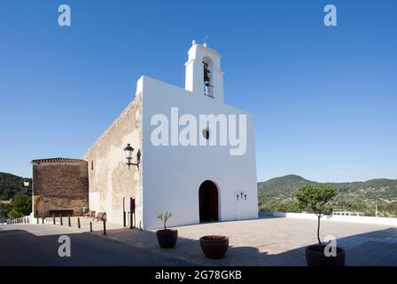 Befestigte Kirche, Sant Augusti des Vedra, Ibiza Stockfoto