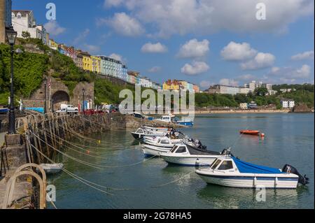 Tenby Hafen, Pembrokeshire, Wales, UK Stockfoto