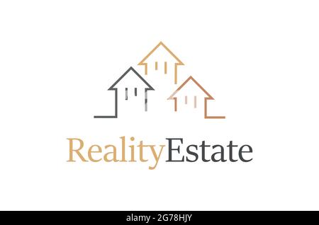 Real Estate Rating Comparator Logo concept. Gold, Silber, Bronze Haus Stock Vektor