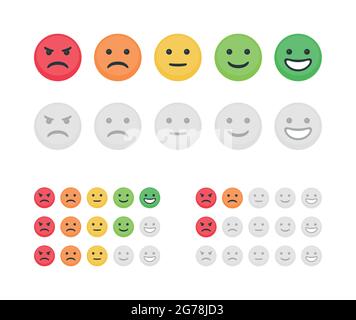 Satz von Smileys für Bewertungen Stock Vektor
