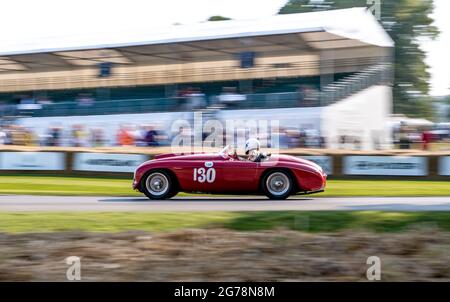 1950 Ferrari 166 MM Barchetta von Mr & Mrs Mason-Styrron und gefahren von Sally Mason-Styrron Goodwood Festival of Speed im Goodwood House, West Sussex am 9. Juli 2021. Foto von Phil Hutchinson. Nur zur redaktionellen Verwendung, Lizenz für kommerzielle Nutzung erforderlich. Keine Verwendung bei Wetten, Spielen oder Veröffentlichungen einzelner Clubs/Vereine/Spieler. Kredit: UK Sports Pics Ltd/Alamy Live Nachrichten Stockfoto