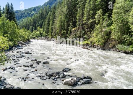 Europa, Österreich, Tirol, Ötztal Alpen, Ötztal, Aschbach, Ötztaler Ache bei Aschbach Stockfoto