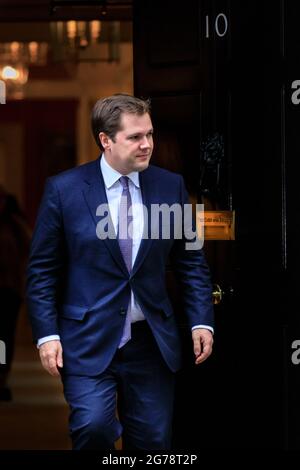 Robert Jenrick MP, Staatssekretär für Wohnungsbau, Gemeinden und Kommunalverwaltung, Ausfahrt 10 Downing Street, London Stockfoto