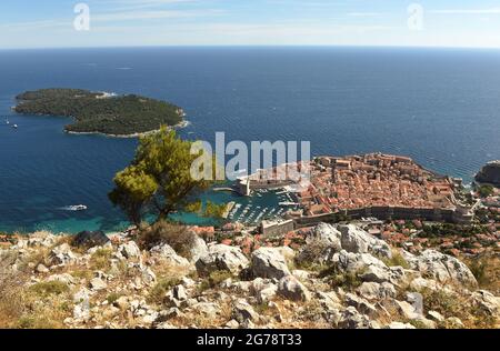 Dubrovnik Old City Panorama, Kroatien Stockfoto