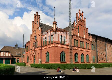 Werkstattgebäude, Zeche Zollern restaurierte ehemalige Zeche- und Steinkohlebergwerk, Industriedenkmal, Dortmund, Deutschland Stockfoto