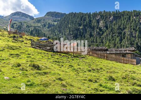 Europa, Österreich, Tirol, Stubaier Alpen, Mischbachalm im Stubai Stockfoto