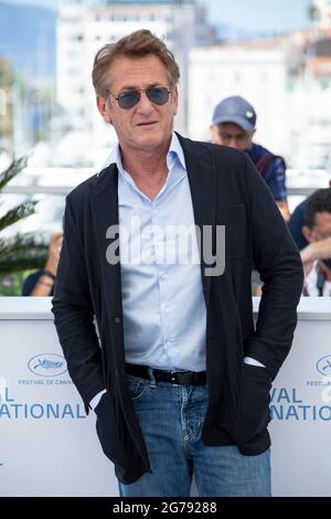 Sean Penn nimmt am 11. Juli 2021 an der Fotoschau „Flag Day“ während des 74. Jährlichen Filmfestivals in Cannes Teil. Franck Bonham/imageSPACE /Sipa USA Stockfoto